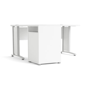 Scrivania Alfango, Scrittoio multiuso, Tavolo per ufficio porta PC, Piano di lavoro, 159x151 h75 cm, Bianco