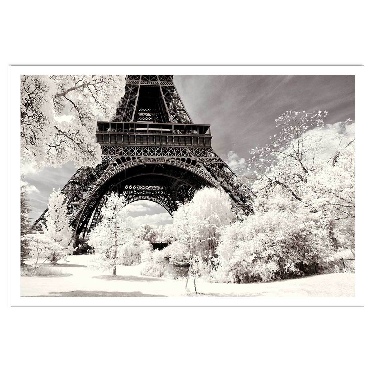 Affiche paris winter white la tour eiffel Affiche seule