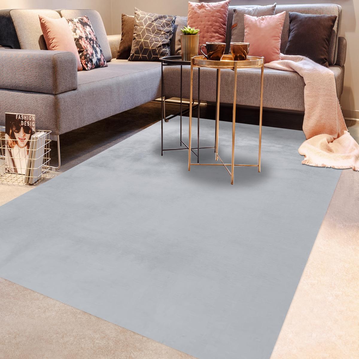 Tapis longs poils shaggy tufté motif uni VUJE