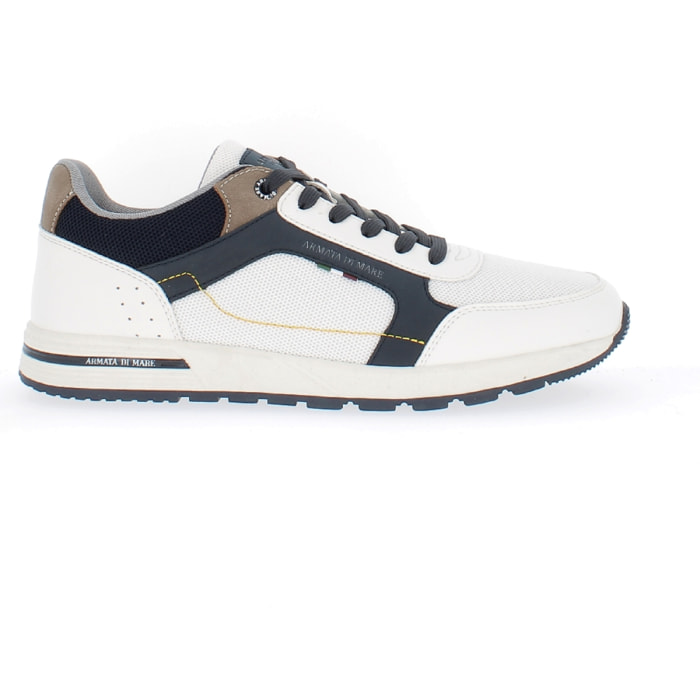 Armata di Mare Scarpe Uomo Sneakers Casual Stringate con Soletta Rimovibile in Memory Foam AMU SS23L339 Off White Navy