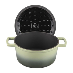 Cocotte en fonte ronde   - "Masseiron Olivine"