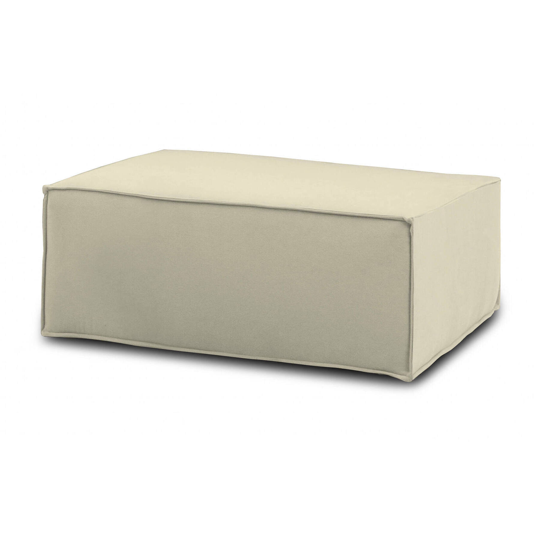 Pouf Antonella, Pouf da salotto, 100% Made in Italy, Poltroncina relax in tessuto imbottito, Cm 100x70h43, Beige