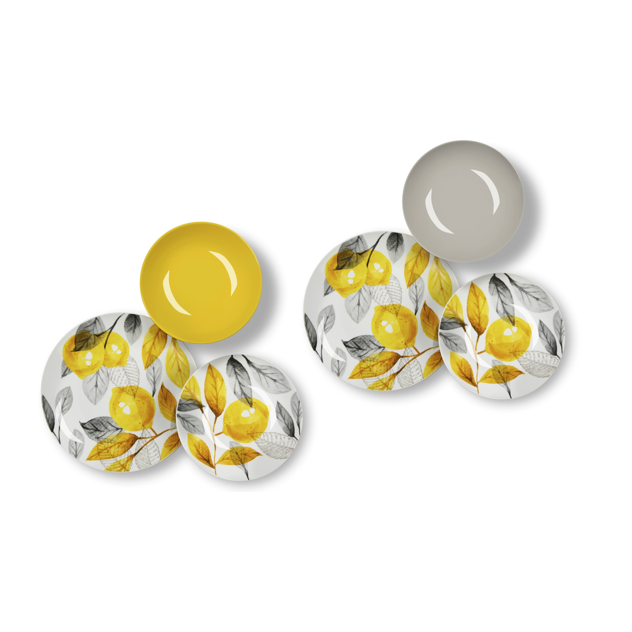 Servizio piatti 18 pezzi Excelsa – Lemon Grey, Porcellana Giallo