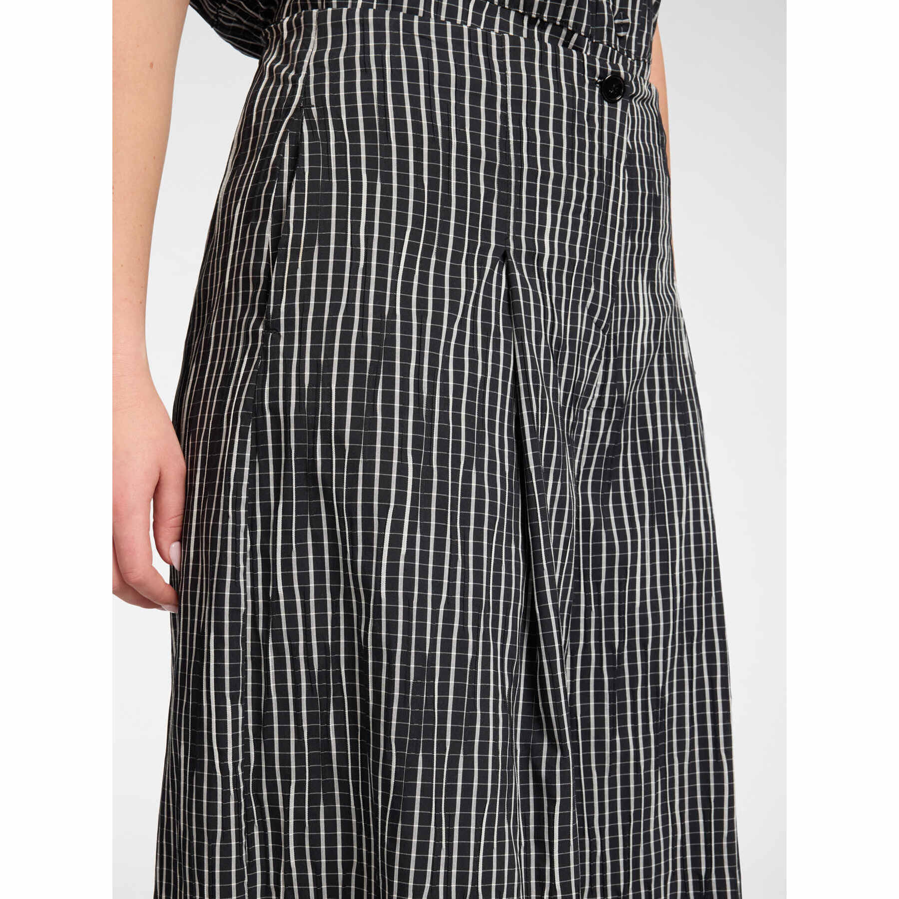 Elena Mirò - Pantaloni cropped plissé - Nero