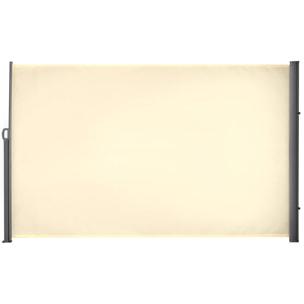 Toldo Lateral Retráctil 300x180 cm Pantalla Enrollable Mampara de Privacidad y Protección Solar para Jardín Balcón Terraza Crema