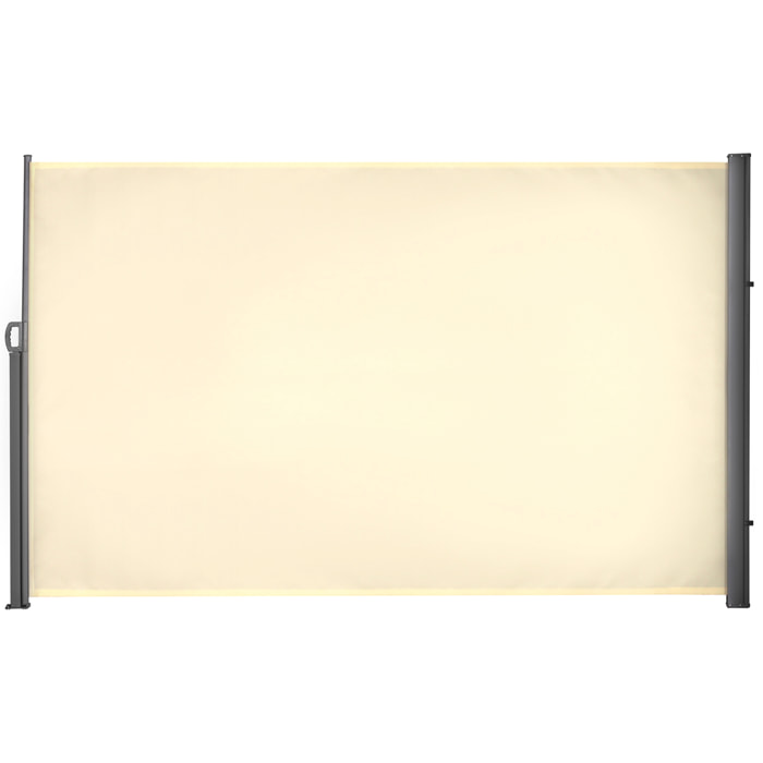 Toldo Lateral Retráctil 300x180 cm Pantalla Enrollable Mampara de Privacidad y Protección Solar para Jardín Balcón Terraza Crema