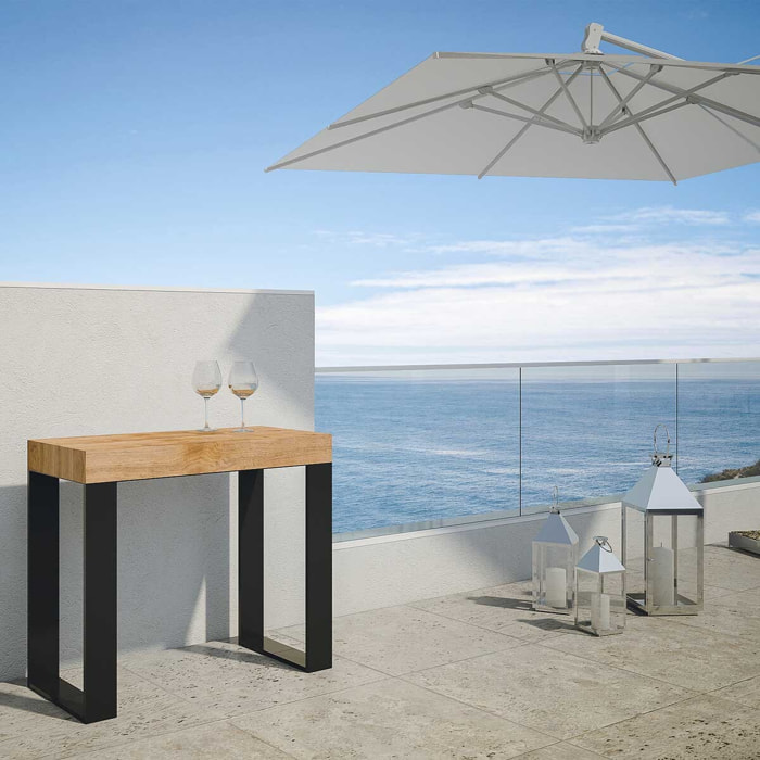 Consolle allungabile 90x40/190 cm Orchidea Small Abete Tinto telaio Antracite