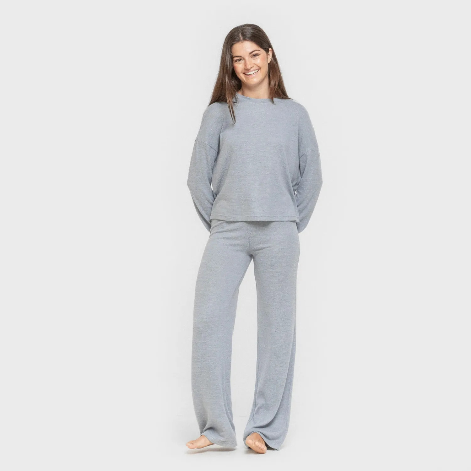 Pijama angorina liso índigo
