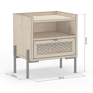 Mesita de noche Koivu Roble Negro