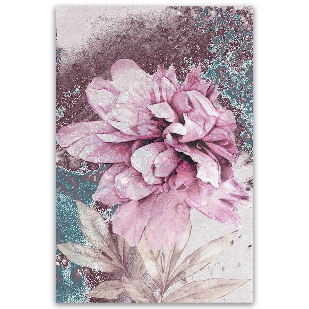 Tableau floral rose texturé Toile imprimée
