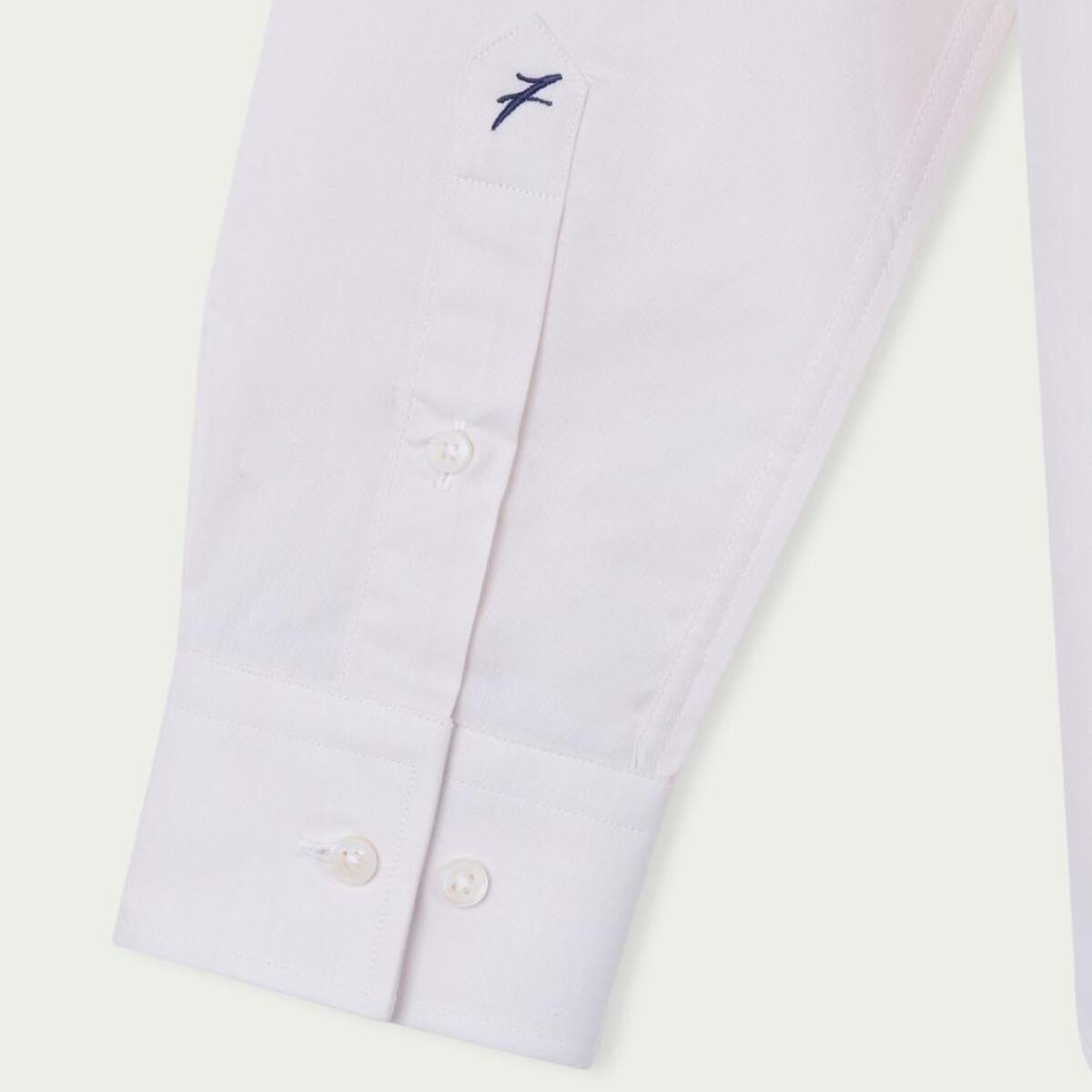 Camicia Uomo 1 Bottone Italiano Slim Twill Unito Avorio