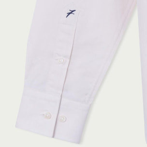 Camicia Uomo 1 Bottone Italiano Slim Twill Unito Avorio