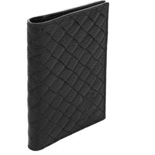 Azzano tarjetero billetero de piel auténtica Dollaro grabado entrelazado.