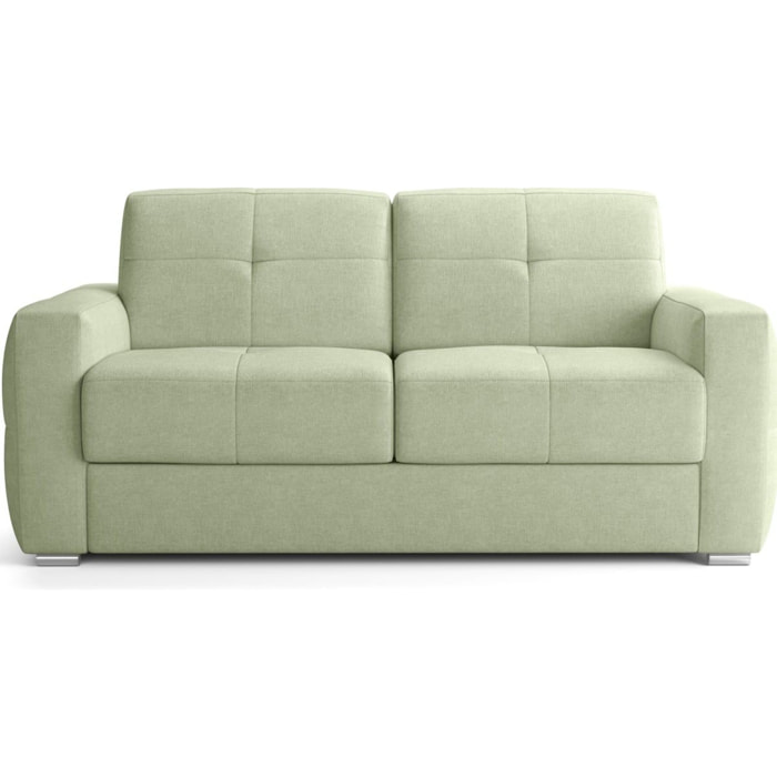 Canapé capitonné convertible 3 places en tissu chenille - ouverture express - CASSIAN