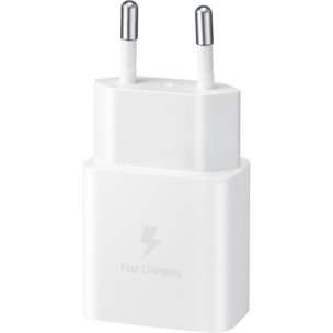 Chargeur secteur SAMSUNG 15W USB-C + cable blanc