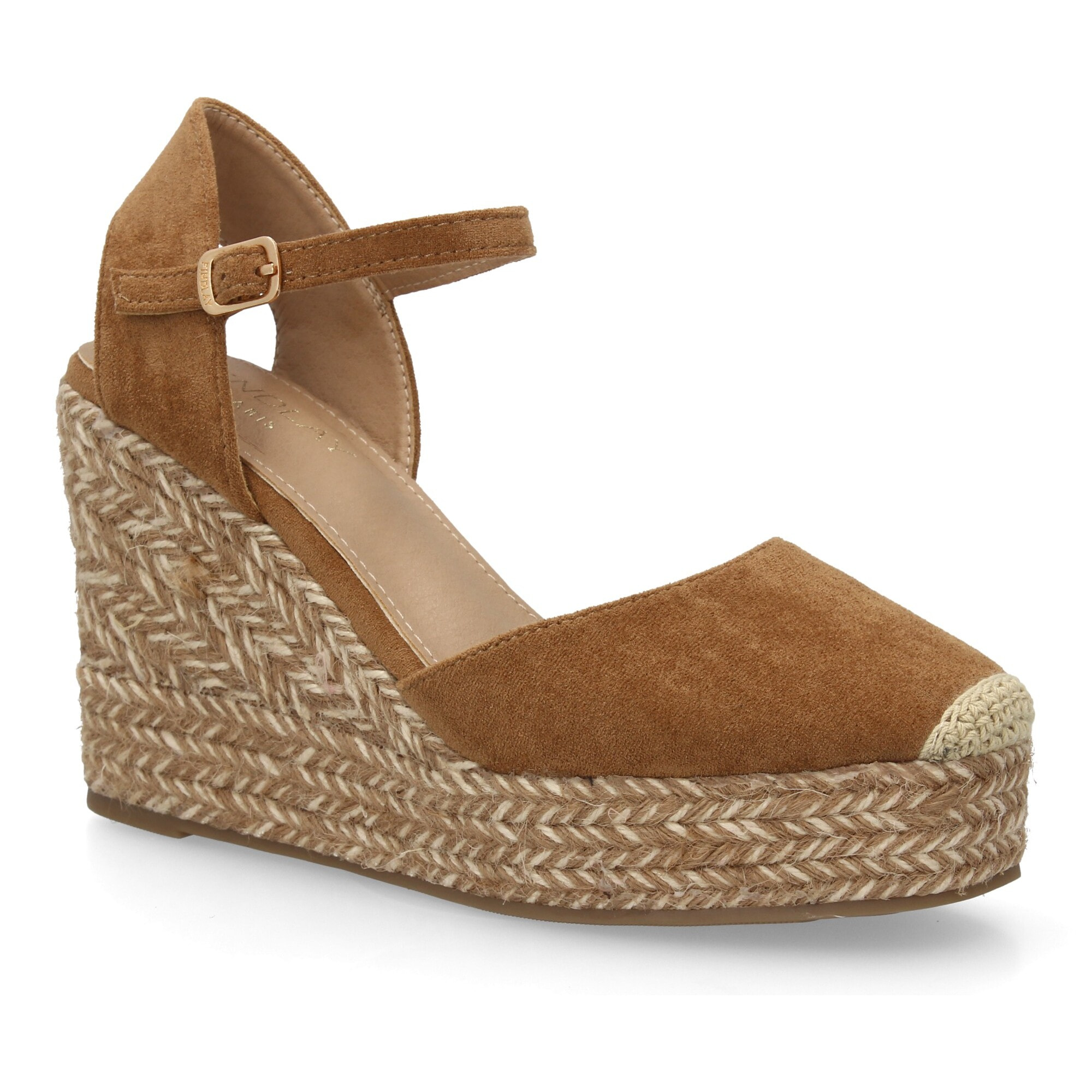 Alpargata de cuña con trenzado bicolor