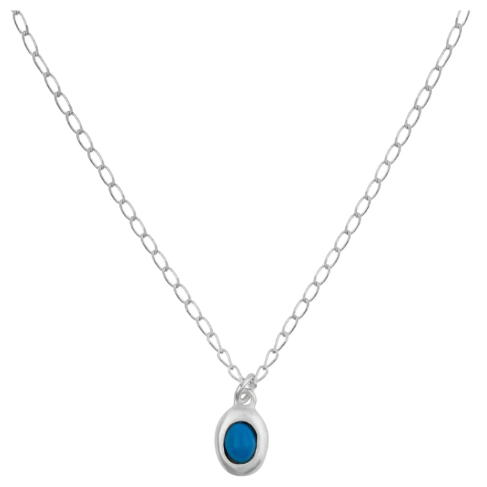 Cadena colgante resina azul turquesa plata chapado