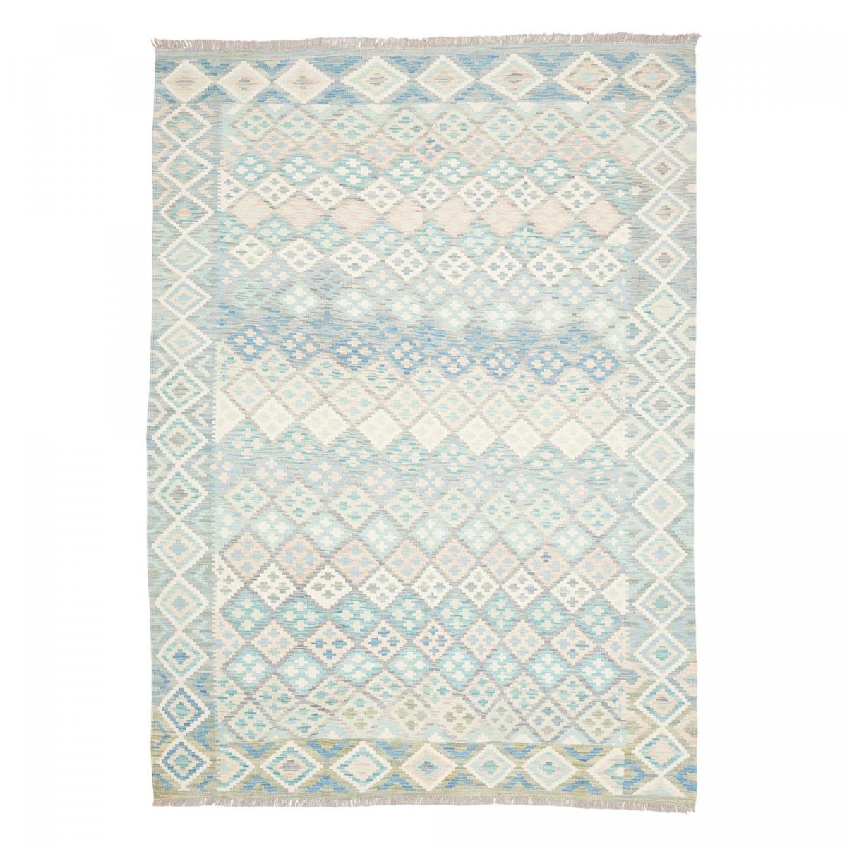 Tapis kilim géométrique, tissé plat en laine, ONERUKI