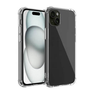 Coque iPhone 15 Plus Antichoc Silicone bords renforcés + 2 Vitres en verre trempé Protection écran