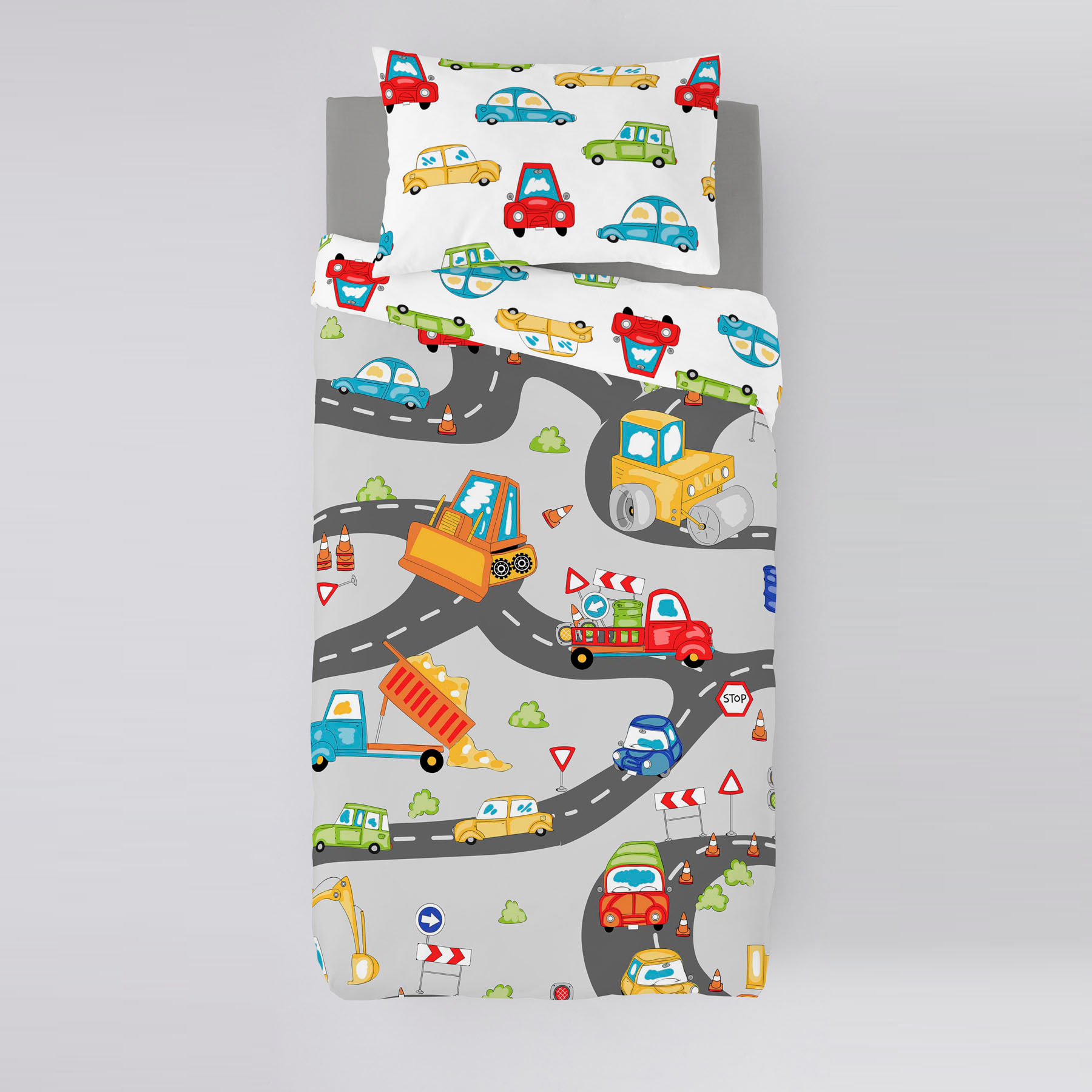 Cool Kids - Funda Nórdica Estampada - Reversible - Infantil - Cierre Solapa - Incluye 1 Funda de Almohada - 100% Algodón - Scalextric