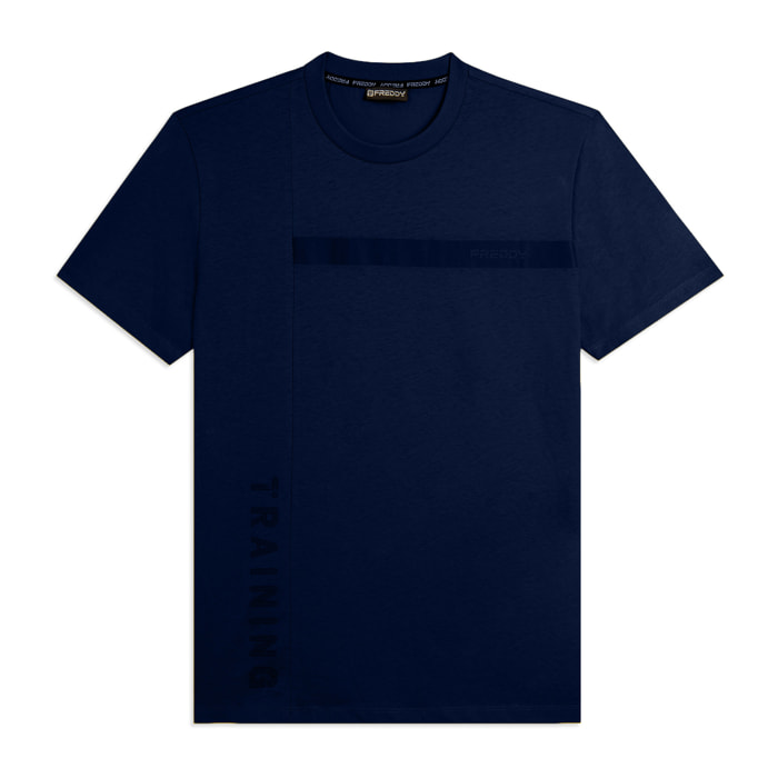 T-shirt in jersey con stampa logo tono su tono