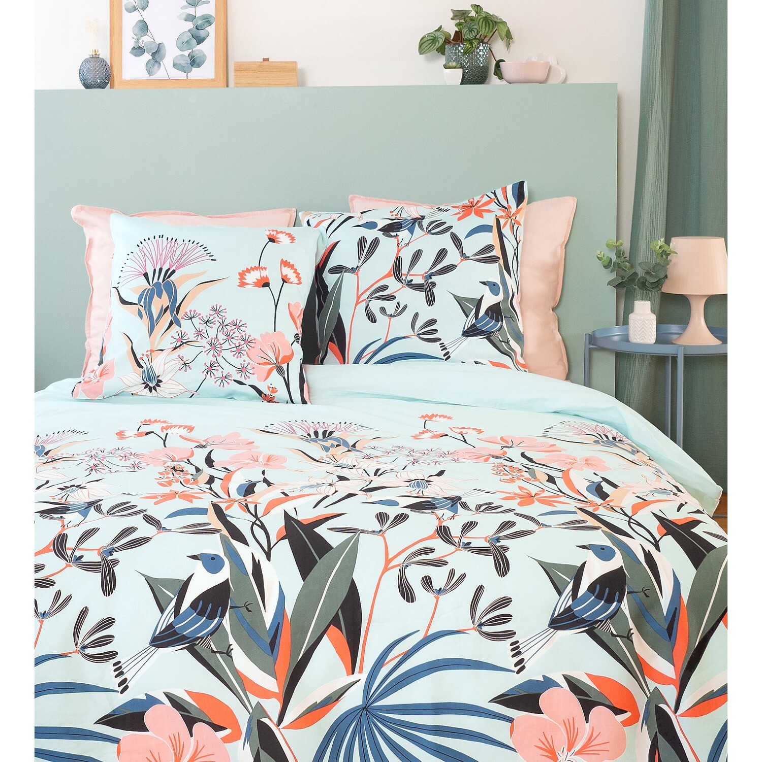 Parure Housse De Couette 3pcs 100% Satin De Coton Bio 78fils Paya