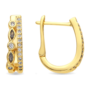 Pendientes acabado oro amarillo de 18k y Circonita Brillante