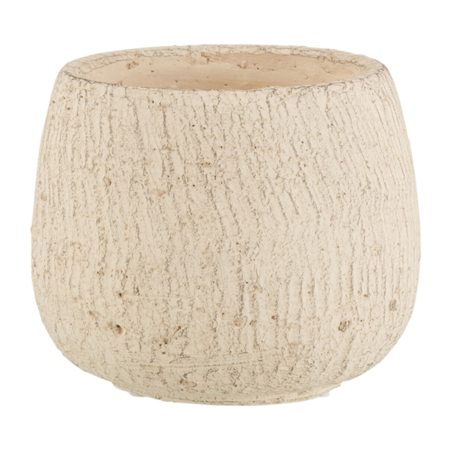 J-Line cache-pot Irrégulier - céramqiue - gris/beige - small - 2 pièces - Ø 14 cm