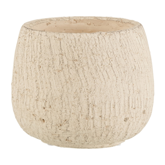 J-Line cache-pot Irrégulier - céramqiue - gris/beige - small - 2 pièces - Ø 14 cm