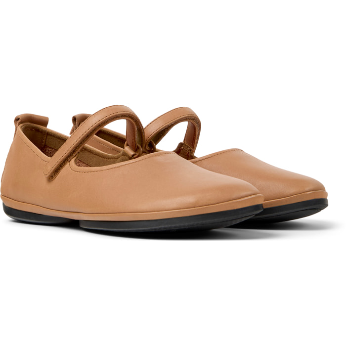Bailarinas - CAMPER Right Nina - Beige - Cuero liso