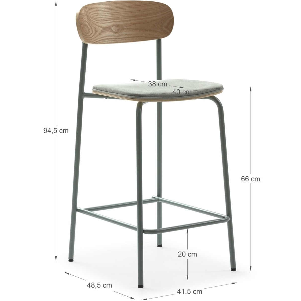 Lot de 2 tabourets de bar en tissu - SVALA