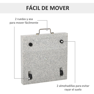 Base Sombrilla Universal con Dos Ruedas 42x42x36cm Gris
