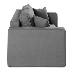 Topaze - canapé droit 2 places - en tissu - Gris foncé