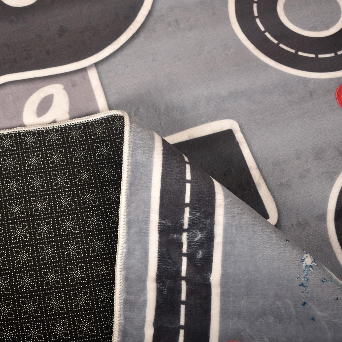 Tapis enfant 80x150 MAREL Gris, très doux et facile d'entretien