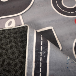 Tapis enfant 80x150 MAREL Gris, très doux et facile d'entretien