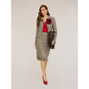 Motivi - Gonna tubino in bouclé con frange - Beige