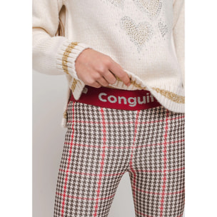 Leggings in neoprene pied de poule per ragazze