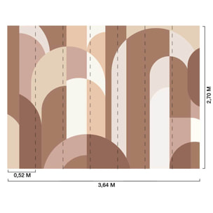 Papier peint panoramique Arcade rose poudrée  Intissé