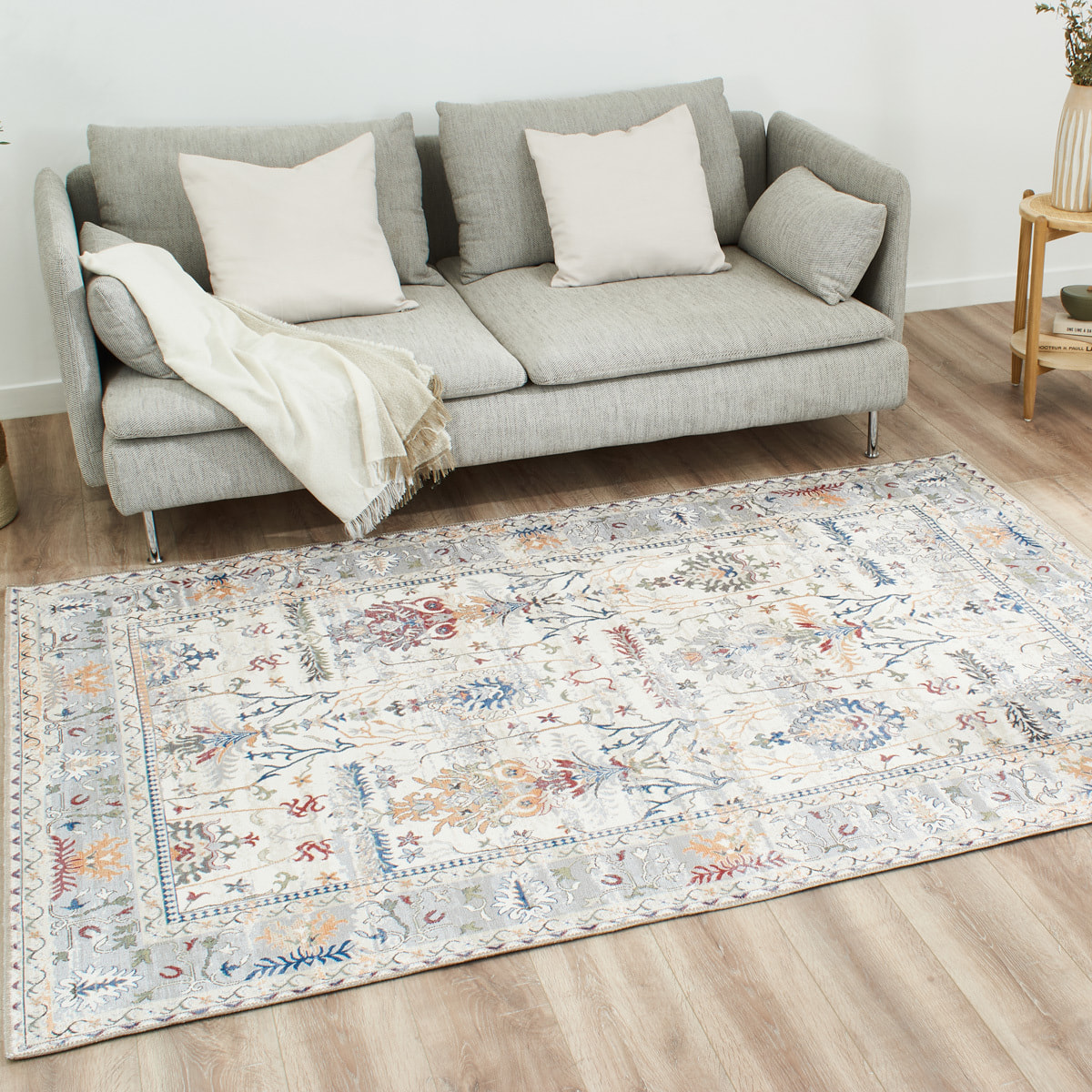 Radom - tapis vintage lavable en machine à 30°C, crème