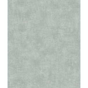 Papier peint uni effet toile lin vert sauge