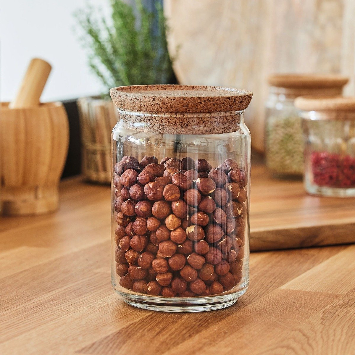 Lote de 2 tarros de conservación con tapa de corcho 1 L y 0,5 L Pure Jar Cork - Luminarc