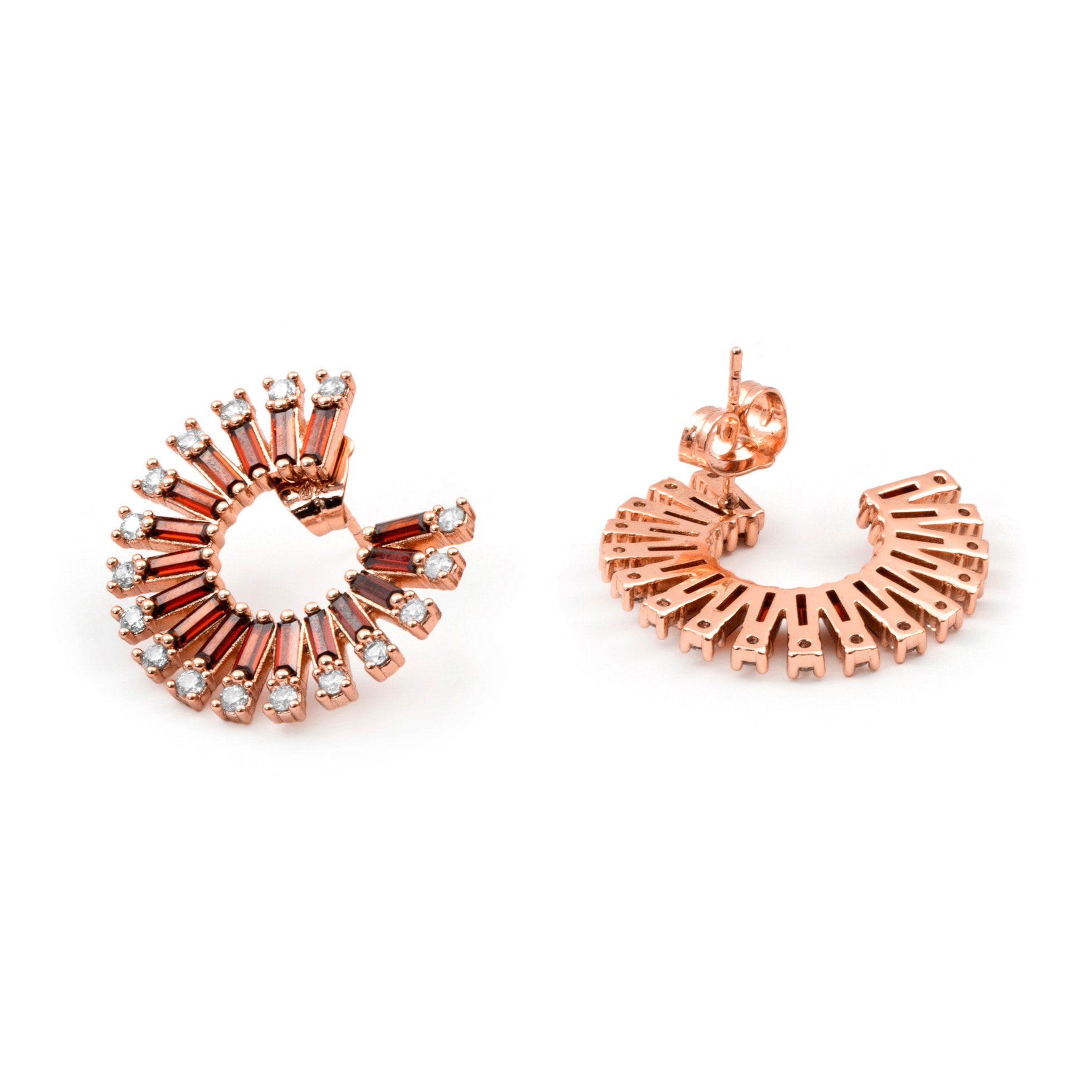 Pendientes Umres acabado oro rosa 18k