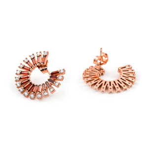Pendientes Umres acabado oro rosa 18k