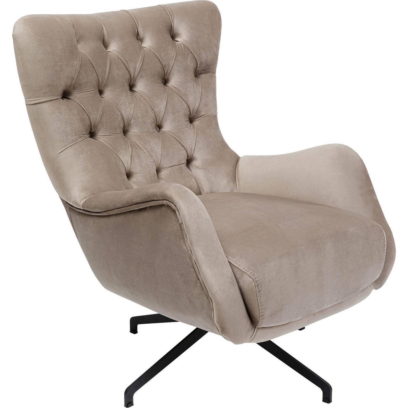 Fauteuil pivotant Bellissima velours beige Kare Design