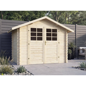 Abri de jardin en bois "Beaufort" - 6.94 m² -  287 x 241 cm - 28 mm