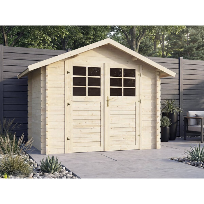 Abri de jardin en bois "Beaufort" - 6.94 m² -  287 x 241 cm - 28 mm