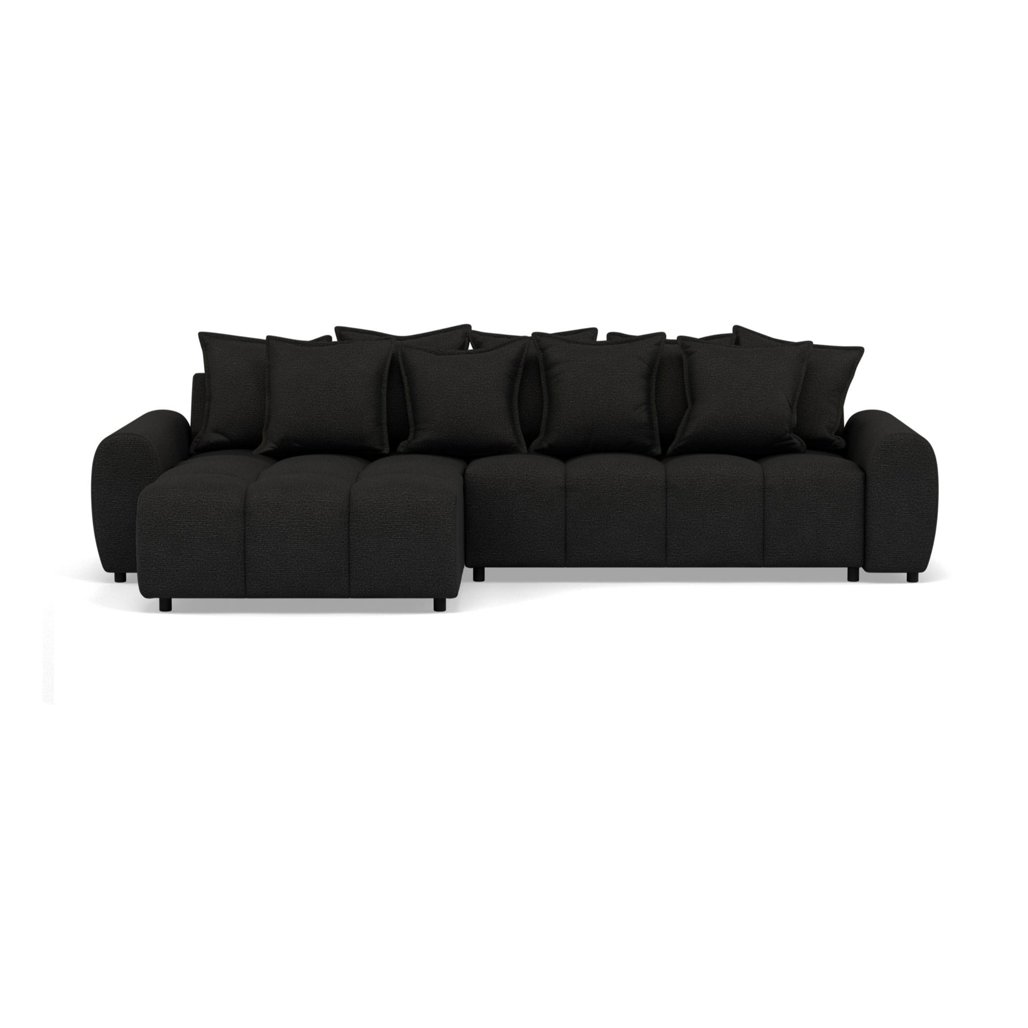 Adelaide - canapé d'angle réversible 4 places en tissu texturé - Noir