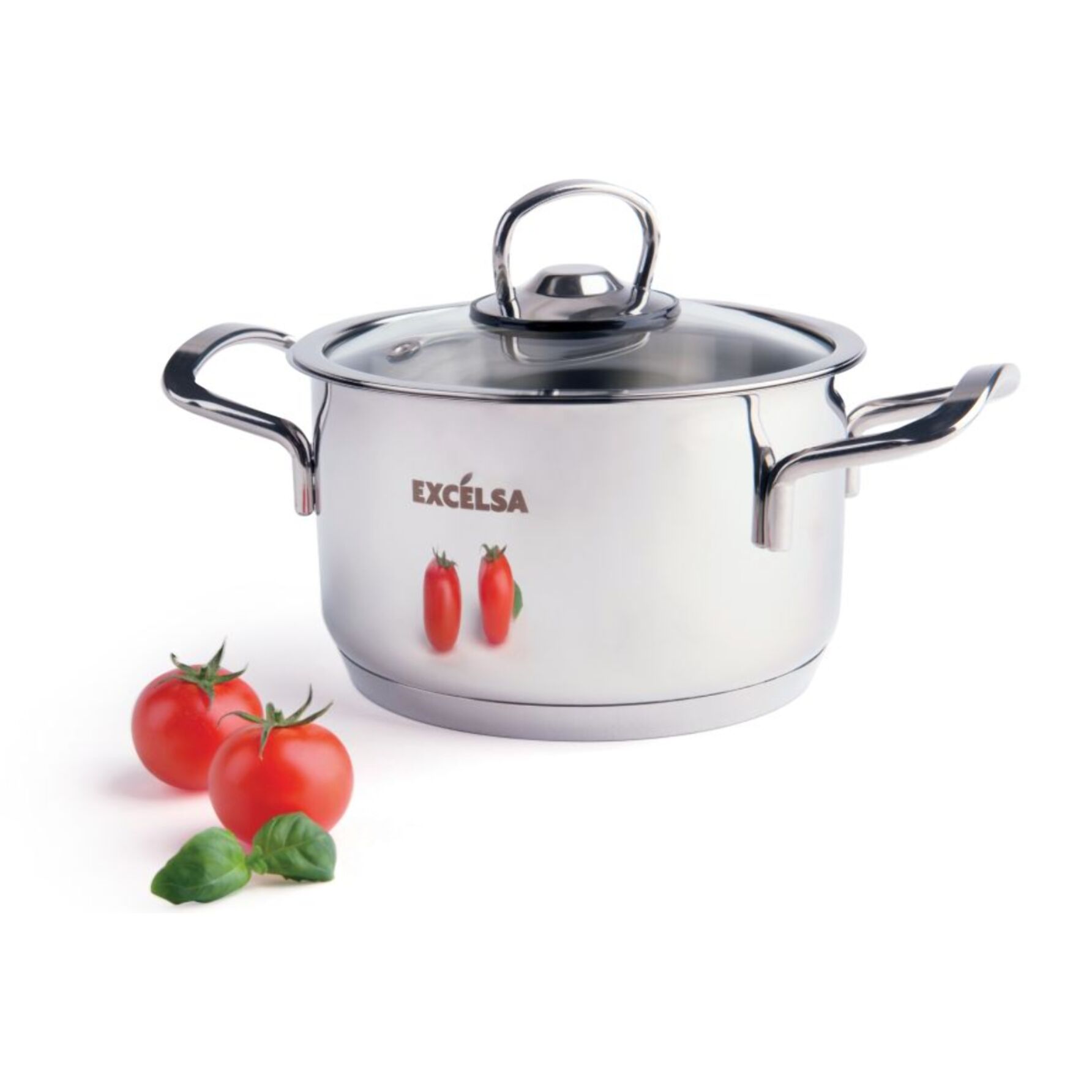 Casseruola 14 cm due manici con coperchio Excelsa – Jazz Cook, Acciaio Argentato