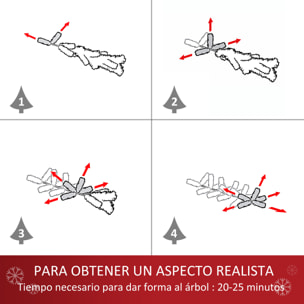 HOMCOM Árbol de Navidad Artificial 150 cm Ignífugo con 454 Ramas con 2 Tipos de Puntas de PVC Base Plegable y Soporte de Acero Decoración Navideña de Interior Verde