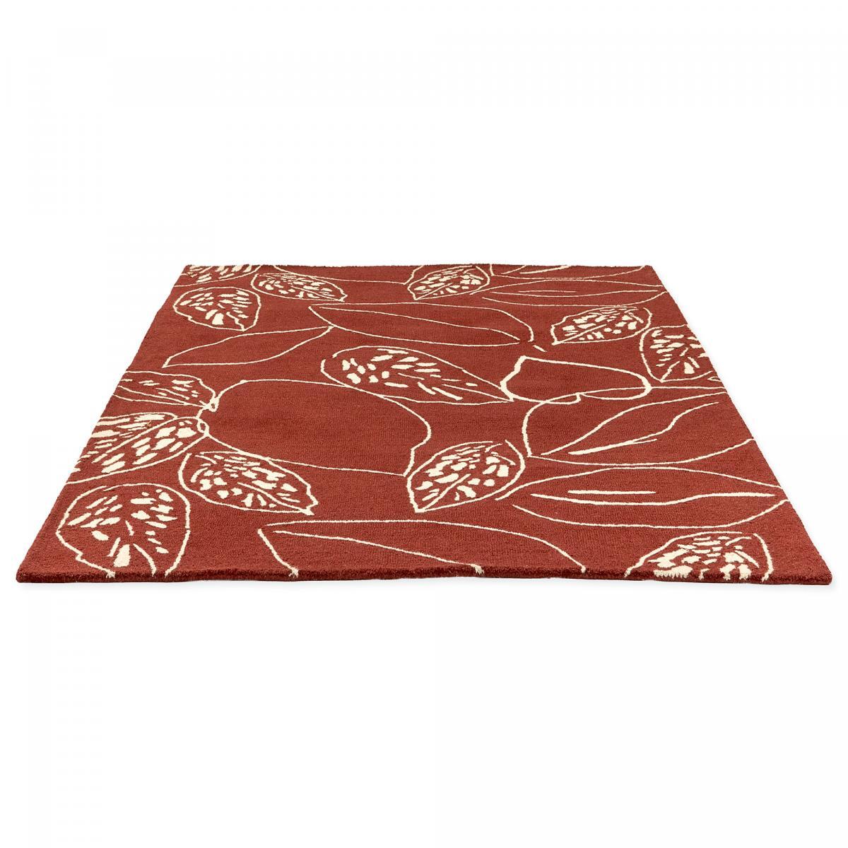 Tapis salon et chambre fait à la main en laine motif floral CHICDOUE
